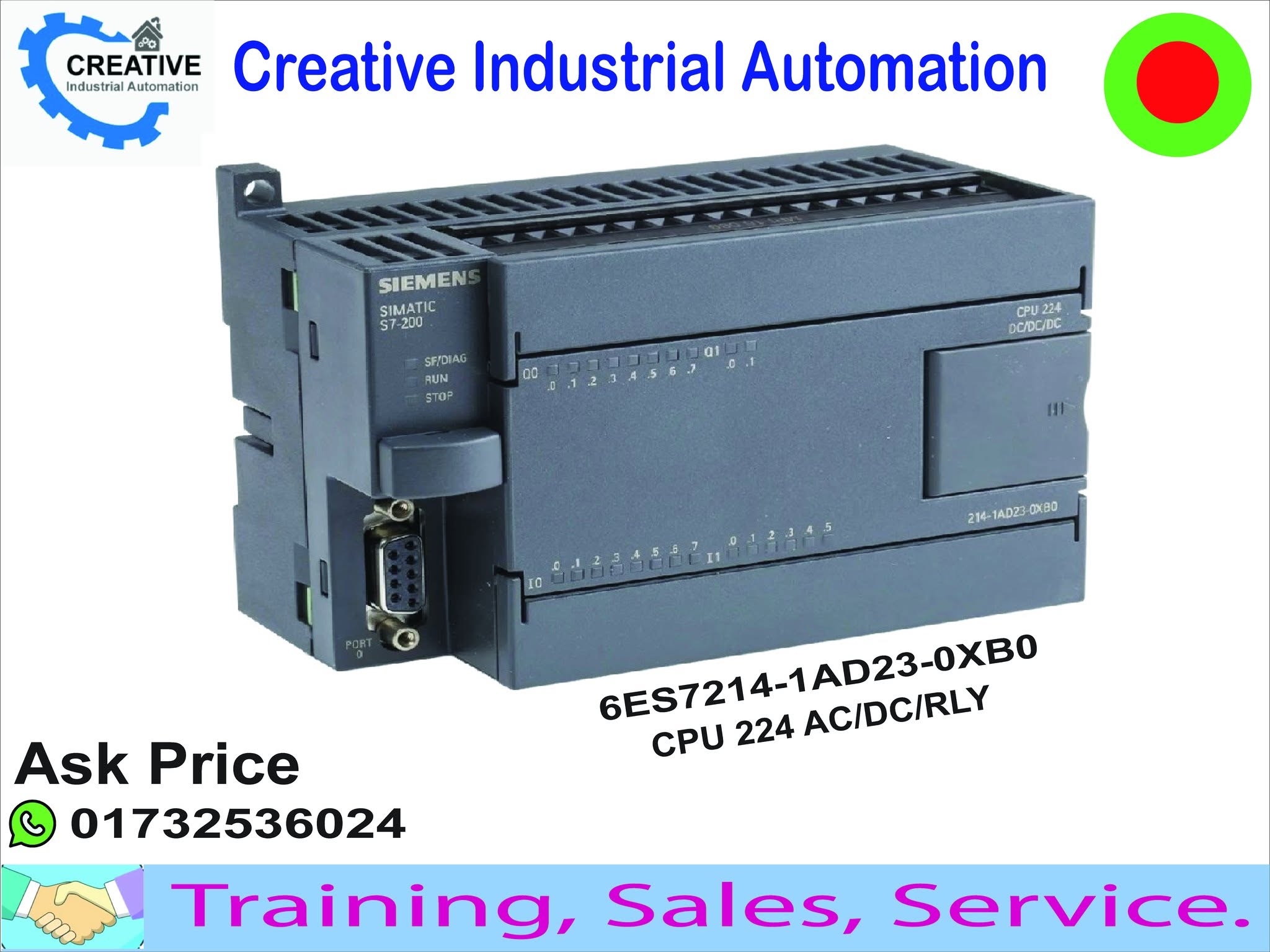 Product PLC-SIMATIC S7-200,CPU 224, COMPACT UNIT, DC POWER SUPPLY 14 DI DC/10 DO DC, 8/12 KB CODE/8 KB DATA, PROFIBUS DP EXTENDABLE .